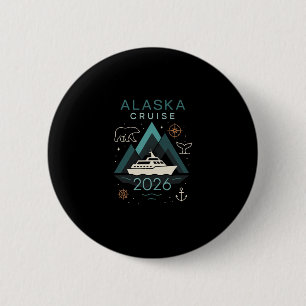Chapa Redonda De 5 Cm Crucero por Alaska 2026 - Viaje de Vacaciones Fami