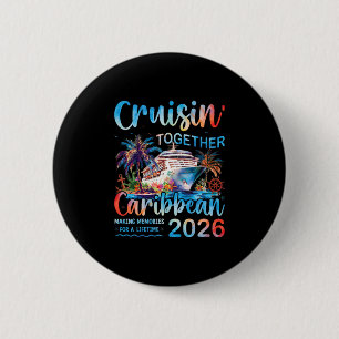 Chapa Redonda De 5 Cm Crucero por el Caribe 2026 Vacaciones Familiares C