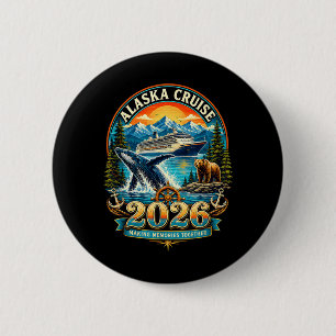 Chapa Redonda De 5 Cm Crucero Vintage Alaska 2026 Grupo Familiar