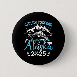 Chapa Redonda De 5 Cm Cruceros familiares Alaska Cruise Ship Vacation Tr
