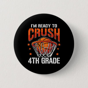 Chapa Redonda De 5 Cm Crush 4º grado de baloncesto de vuelta a la escuel
