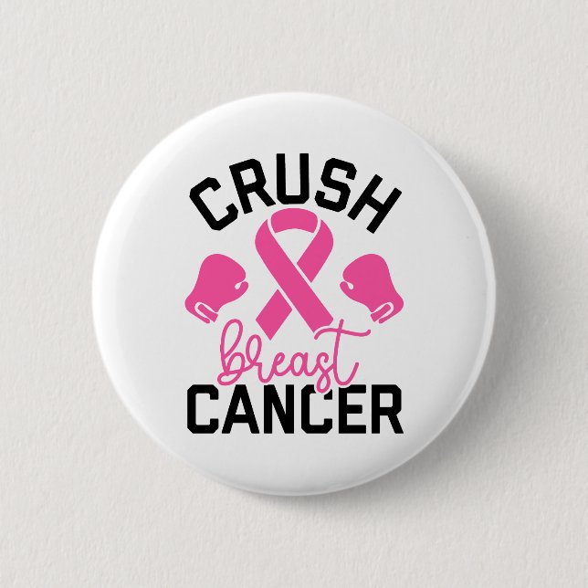 Chapa Redonda De 5 Cm Crush Breast Cancer Awareness (Anverso)