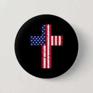 Chapa Redonda De 5 Cm Cruz bandera Estados Unidos Cristiano Religioso Es