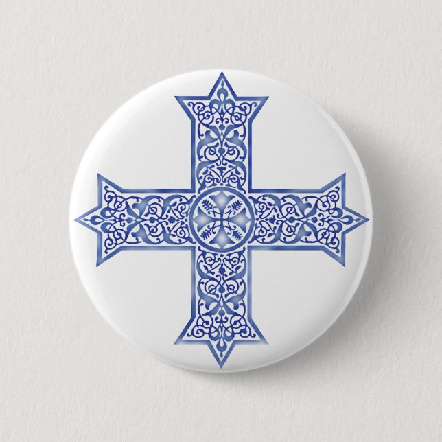 Chapa Redonda De 5 Cm cruz copta (Anverso)