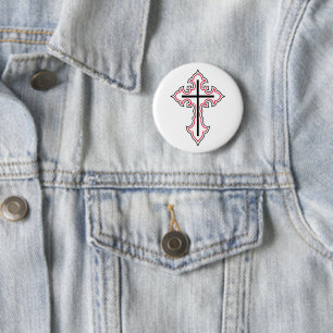 Chapa Redonda De 5 Cm Cruz cristiana