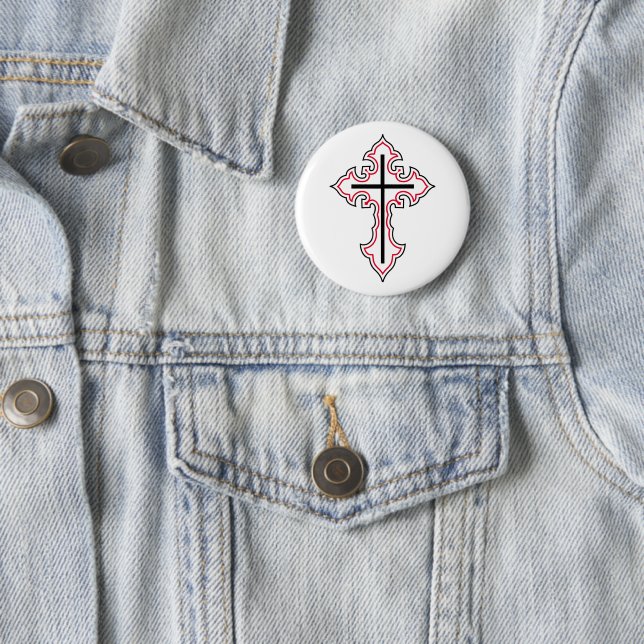 Chapa Redonda De 5 Cm Cruz cristiana (In situ)