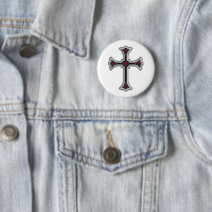 Chapa Redonda De 5 Cm Cruz cristiana