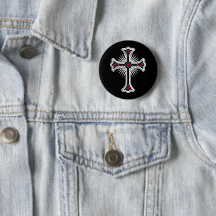 Chapa Redonda De 5 Cm Cruz cristiana