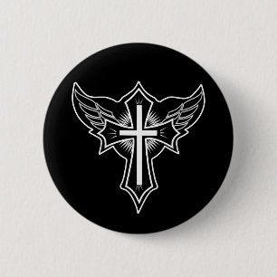 Chapa Redonda De 5 Cm Cruz cristiana