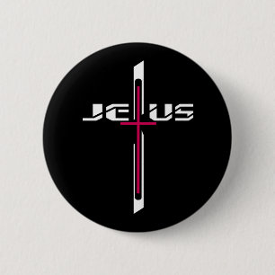 Chapa Redonda De 5 Cm Cruz cristiana
