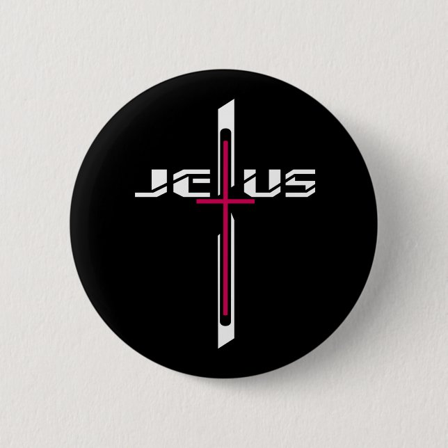 Chapa Redonda De 5 Cm Cruz cristiana (Anverso)