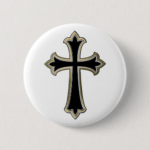 Chapa Redonda De 5 Cm Cruz cristiana