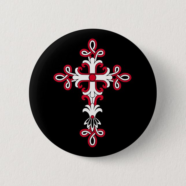 Chapa Redonda De 5 Cm Cruz cristiana (Anverso)