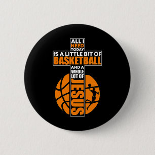 Chapa Redonda De 5 Cm Cruz Cristiana de Baloncesto