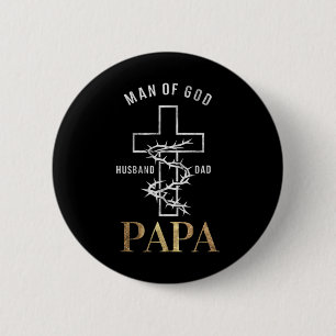 Chapa Redonda De 5 Cm Cruz Cristiana Día de los Padres Papá Esposo Padre