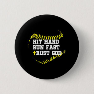 Chapa Redonda De 5 Cm Cruz Cristiana Softbol Golpe Fuerte Correr Rápido