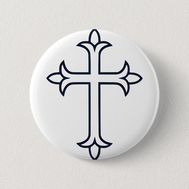 Chapa Redonda De 5 Cm Cruz cristiana típica (Anverso)