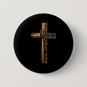 Chapa Redonda De 5 Cm Cruz de Cristo Cristiano Juan 3 16 Dios Amó Tanto