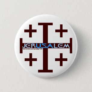 Chapa Redonda De 5 Cm Cruz de Jerusalén