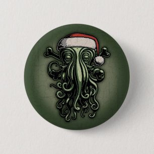 Chapa Redonda De 5 Cm Cthulhu Claus