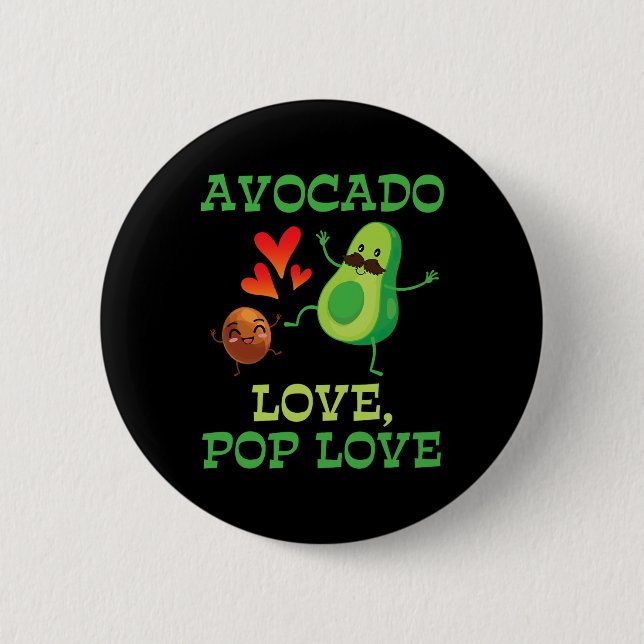 Chapa Redonda De 5 Cm Cuadros aguacates bailando juntos aguacate amor po (Anverso)