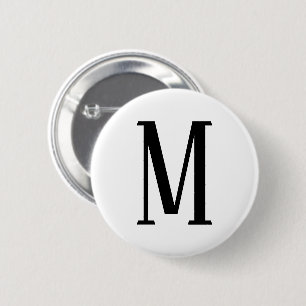 Chapa Redonda De 5 Cm Cualquier letra Blanco y negro o colores DIY