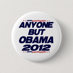 Chapa Redonda De 5 Cm Cualquier persona pero Obama 2012