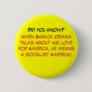 Chapa Redonda De 5 Cm Cuando Barack Obama habla de su amor para Amer…