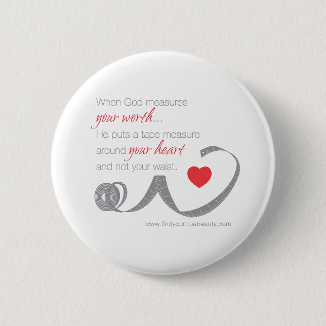 Chapa Redonda De 5 Cm Cuando dios mide su valor (Anverso)