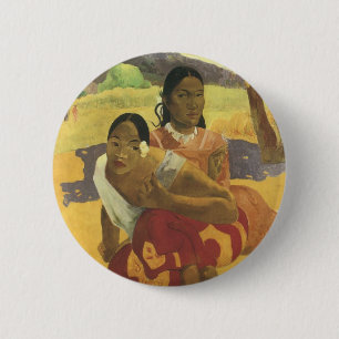 Chapa Redonda De 5 Cm ¿Cuándo te vas a casar?, de Paul Gauguin, arte vin