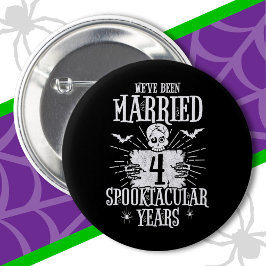 Chapa Redonda De 5 Cm Cuarto aniversario Boda de Halloween Spooktacular