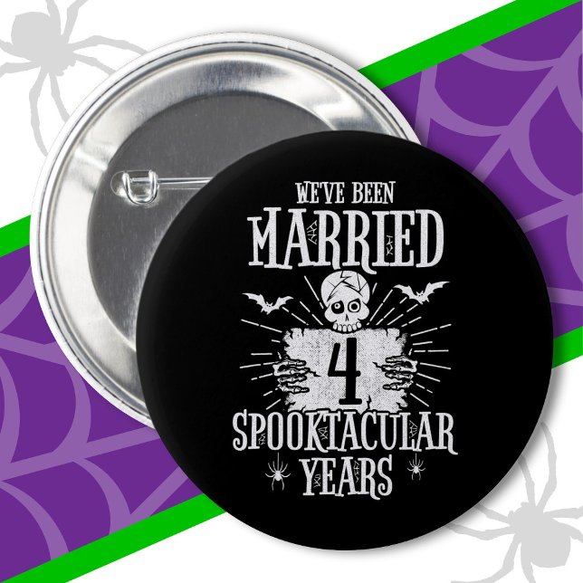 Chapa Redonda De 5 Cm Cuarto aniversario Boda de Halloween Spooktacular (Subido por el creador)
