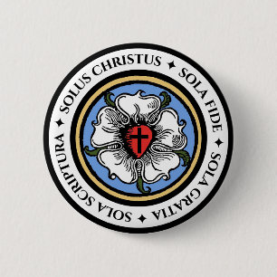 Chapa Redonda De 5 Cm Cuatro Solas - Luterano