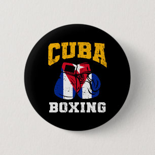 Chapa Redonda De 5 Cm Cuba Guantes de boxeo Bandera Cubana Equipo de Box