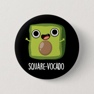 Chapa Redonda De 5 Cm Cubo de aguacate divertido con fondo oscuro Square