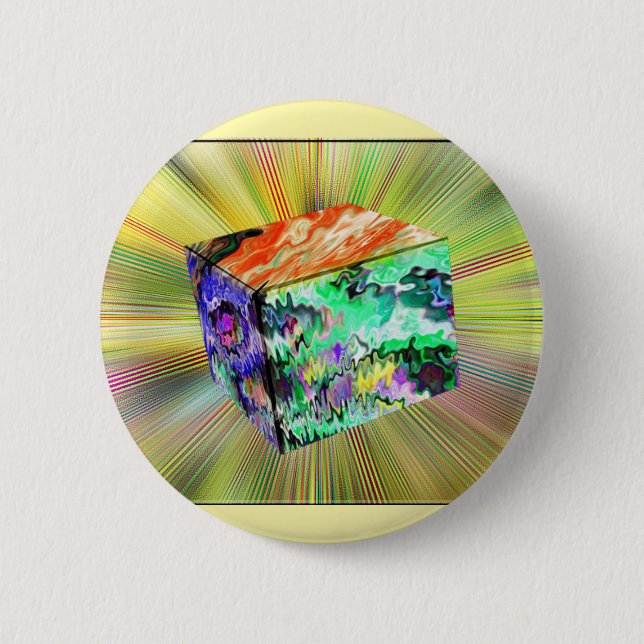 Chapa Redonda De 5 Cm Cubo de azúcar (Anverso)