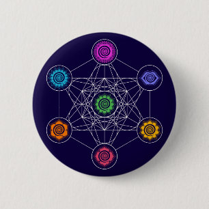 Chapa Redonda De 5 Cm Cubo de metatrones, Chakras, centros de energía c