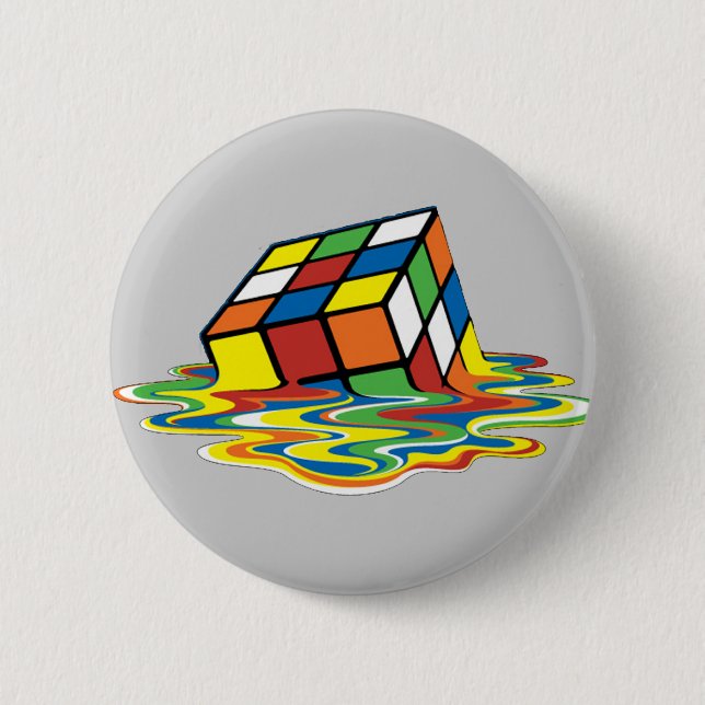 Chapa Redonda De 5 Cm Cubo Mágico (Anverso)