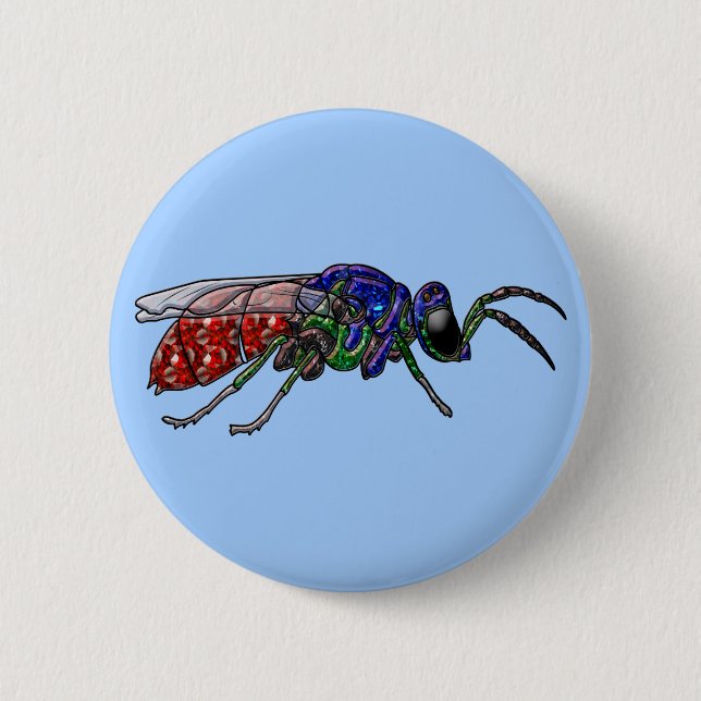 Chapa Redonda De 5 Cm Cuckoo Wasp (Anverso)