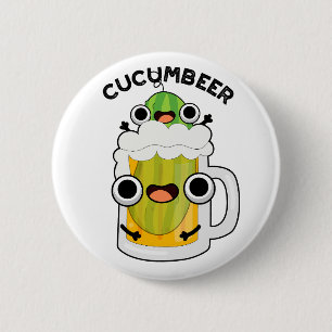 Chapa Redonda De 5 Cm Cucum-beer Funny Beer Pun