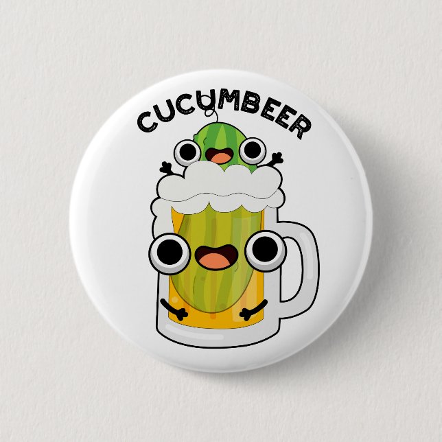 Chapa Redonda De 5 Cm Cucum-beer Funny Beer Pun (Anverso)