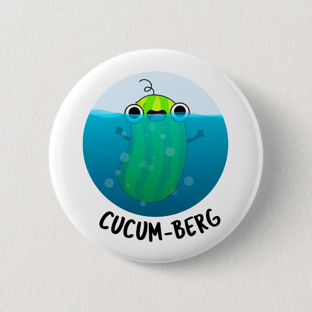 Chapa Redonda De 5 Cm Cucum-berg Funny Cucumber Pun (Anverso)