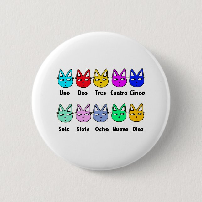 Chapa Redonda De 5 Cm Cuenta de gatos españoles (Anverso)