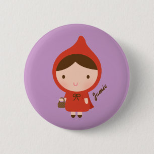 Chapa Redonda De 5 Cm Cuento de Caperucita Roja para Niñas
