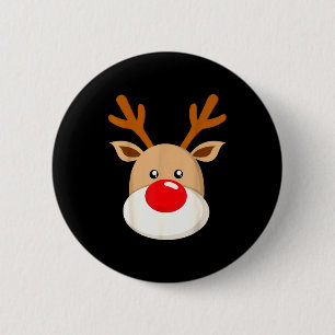 Chapa Redonda De 5 Cm Cuerno de Reno Navideño Cuerno de Rudolph la Nariz
