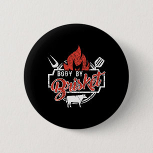 Chapa Redonda De 5 Cm Cuerpo divertido de hombres BBQ por Brisket a la p