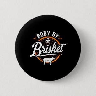 Chapa Redonda De 5 Cm Cuerpo Por Brisket Funny Byrbecue Lover Smoker Bbq