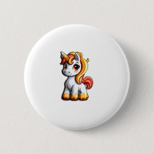 Chapa Redonda De 5 Cm Cuidada Halloween Unicornio Cuerno de Candy Corn H