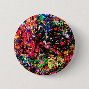 Chapa Redonda De 5 Cm Cuidada pintura abstracta colorida