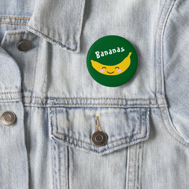Chapa Redonda De 5 Cm Cuidado amarillo sonrisa Kawaii diseño de fruta ba (In situ)